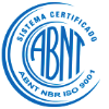 Imagem do selo escrito: Sistema Certificado ABNT ISO 9001
